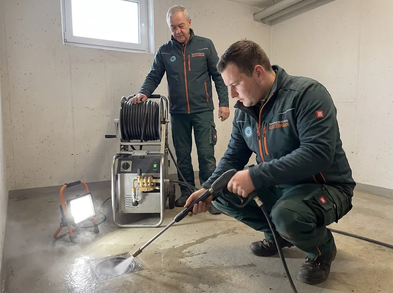 Hochdruckspülung mit 250 bar im Keller